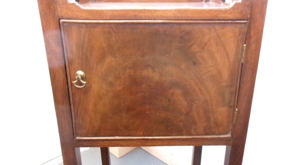 Georgian Mahogany Nightstand Galleried Surround View III