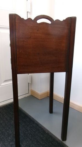 Georgian Mahogany Nightstand Galleried Surround View IV
