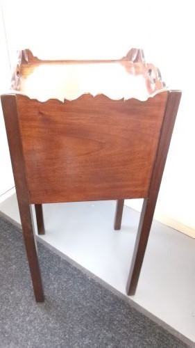 Georgian Mahogany Nightstand Galleried Surround View VI