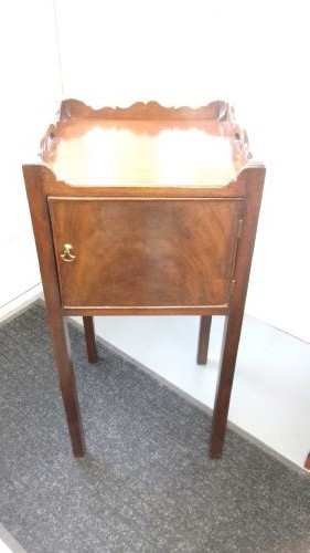 Georgian Mahogany Nightstand Galleried Surround View VII