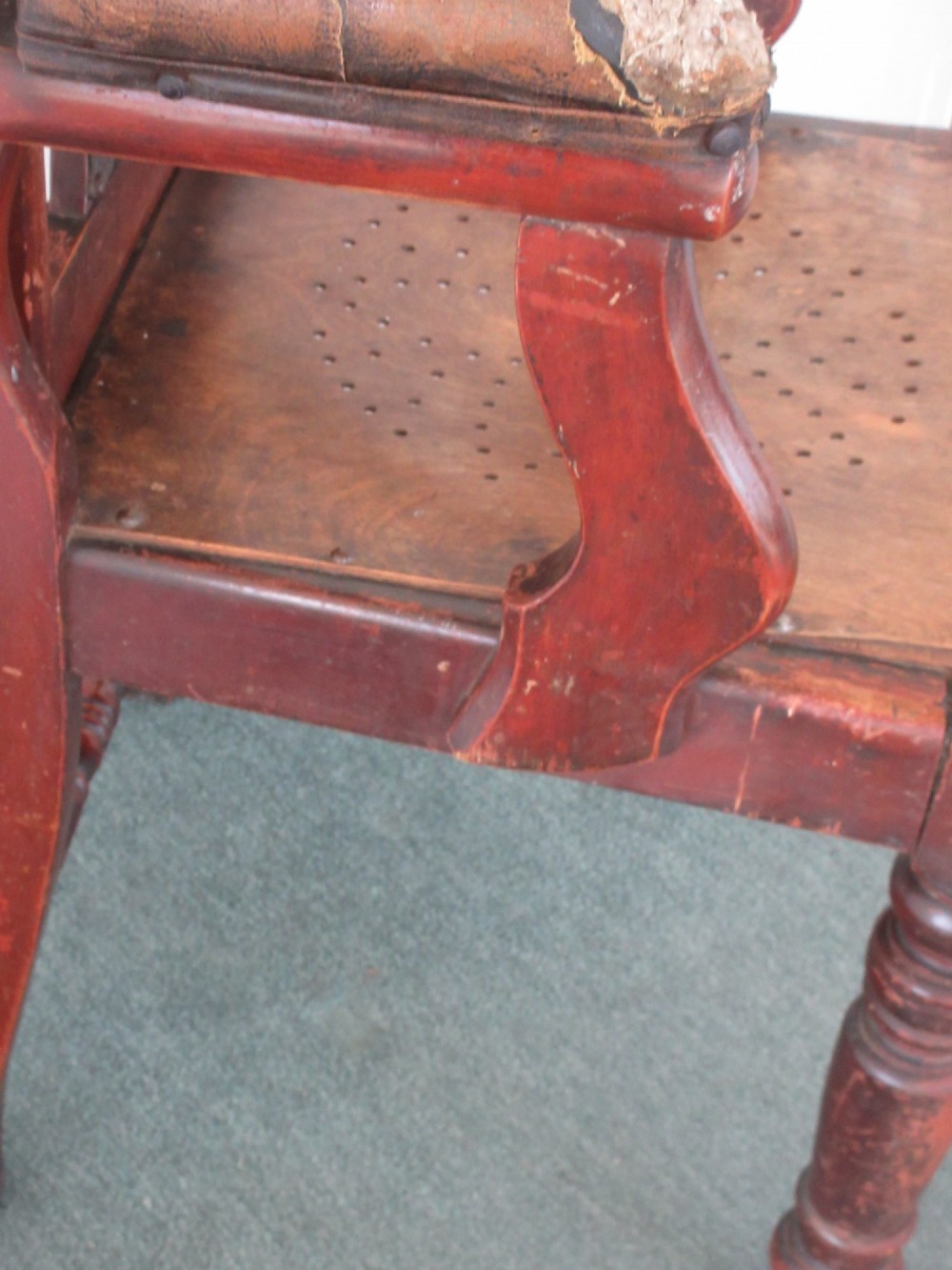 Barber's Chair Circa 1920 Adjustable Back & Headrest View IV