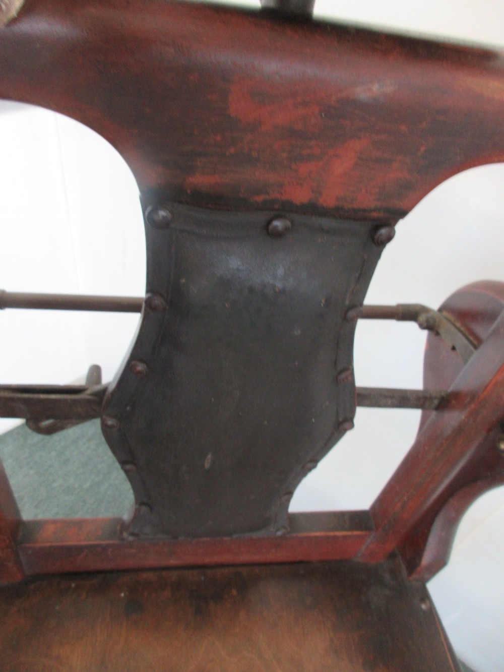 Barber's Chair Circa 1920 Adjustable Back & Headrest View VI