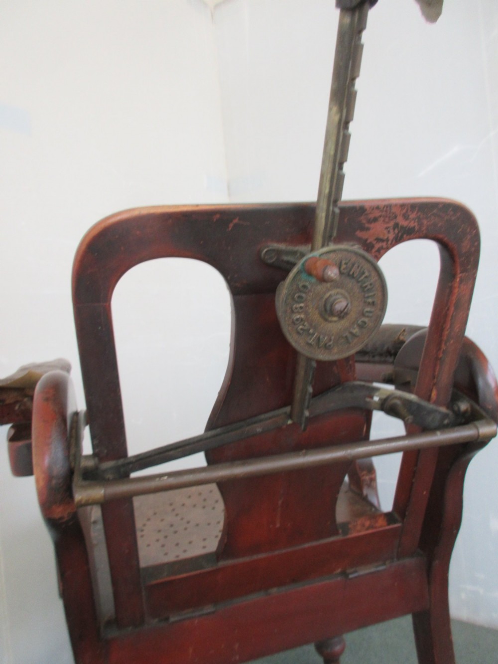 Barber's Chair Circa 1920 Adjustable Back & Headrest View IX