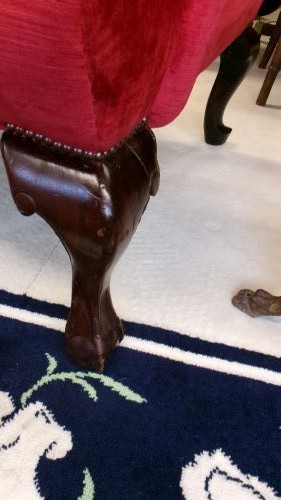 Large Size Red Upholstered Wing Chair View XI