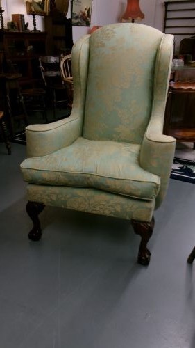 Circa 1920's Green Wing Arm Chair View XIII