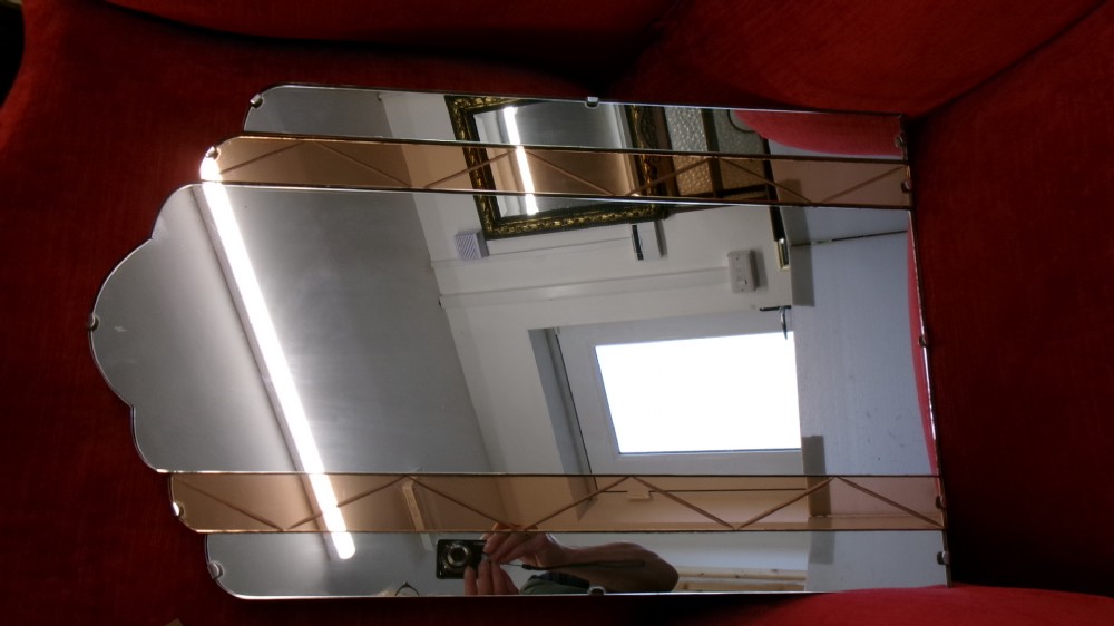 Two Art Deco Scallop Top Mirrors View II