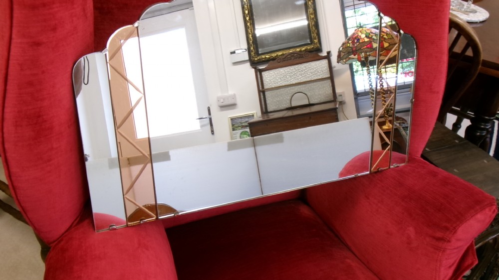 Two Art Deco Scallop Top Mirrors View VI