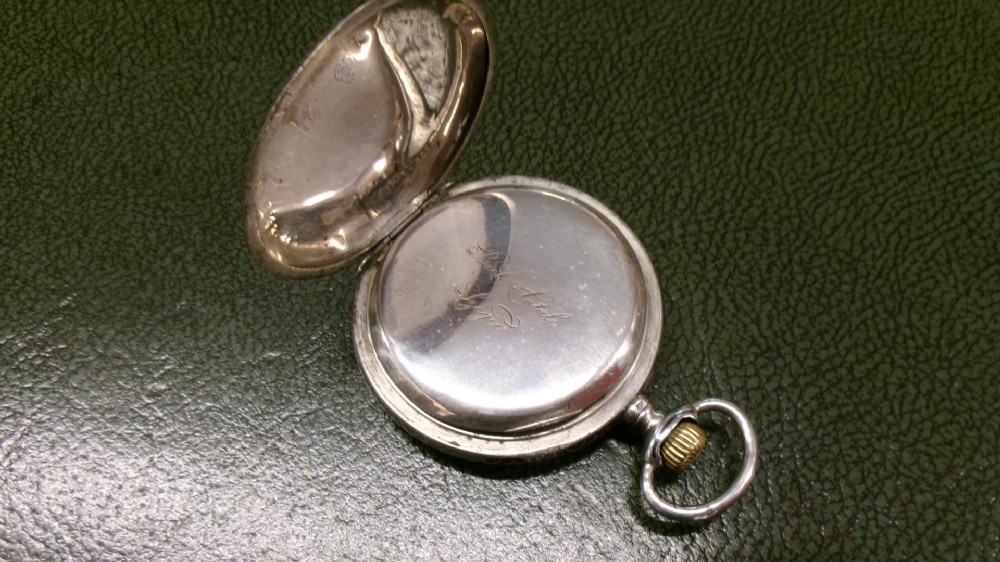 BACH ANTAL NIELLO DECORATED HUNTER POCKET WATCH EMBOSSED WITH GAME BAG AND HUNTING SCENE View XII