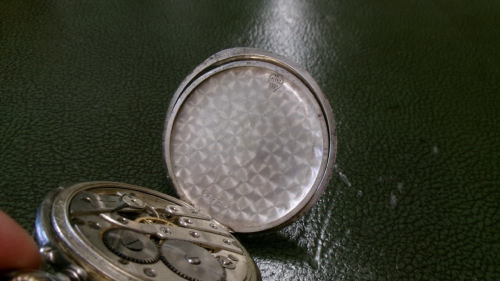 Silver and niello enamel TAVANNES pocket watch c1910 View V