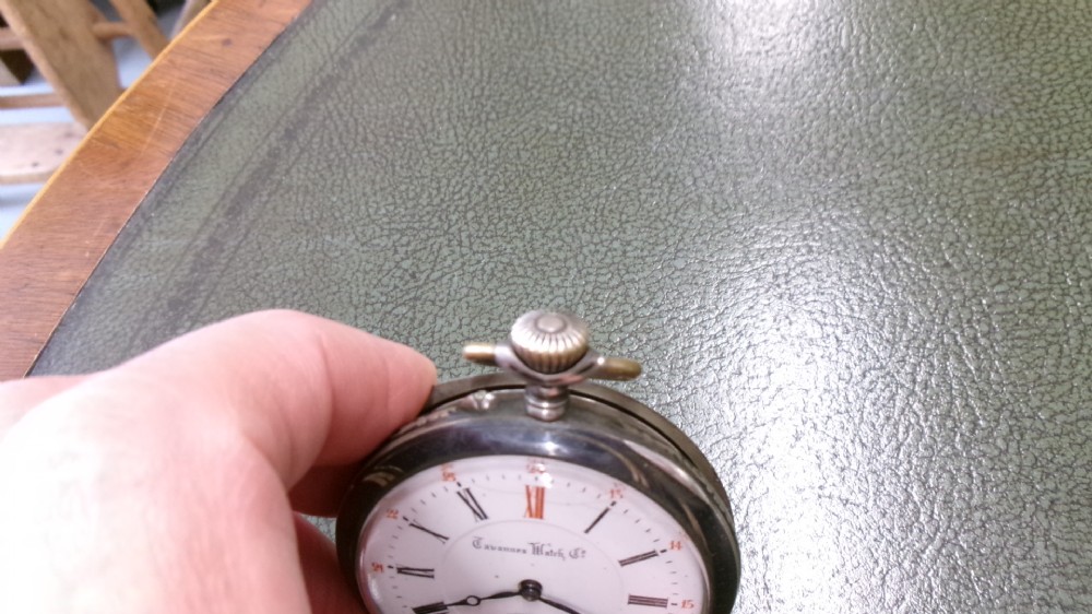 Silver and niello enamel TAVANNES pocket watch c1910 View XI