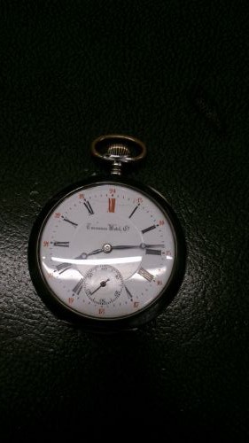 Silver and niello enamel TAVANNES pocket watch c1910