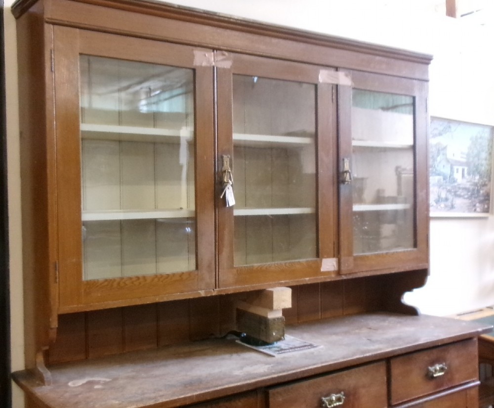 Large Victorian Pine Scumble Kitchen Cupboard View VI