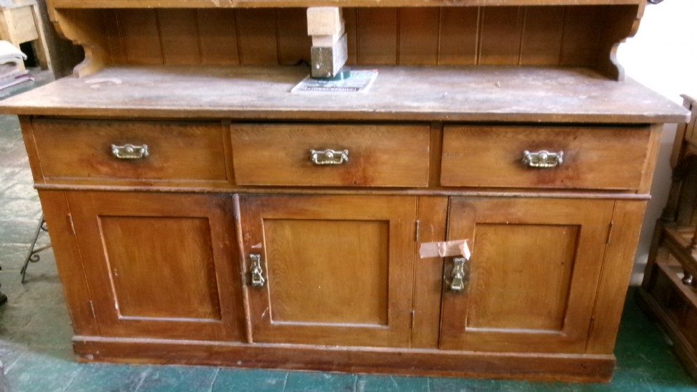 Large Victorian Pine Scumble Kitchen Cupboard View XI