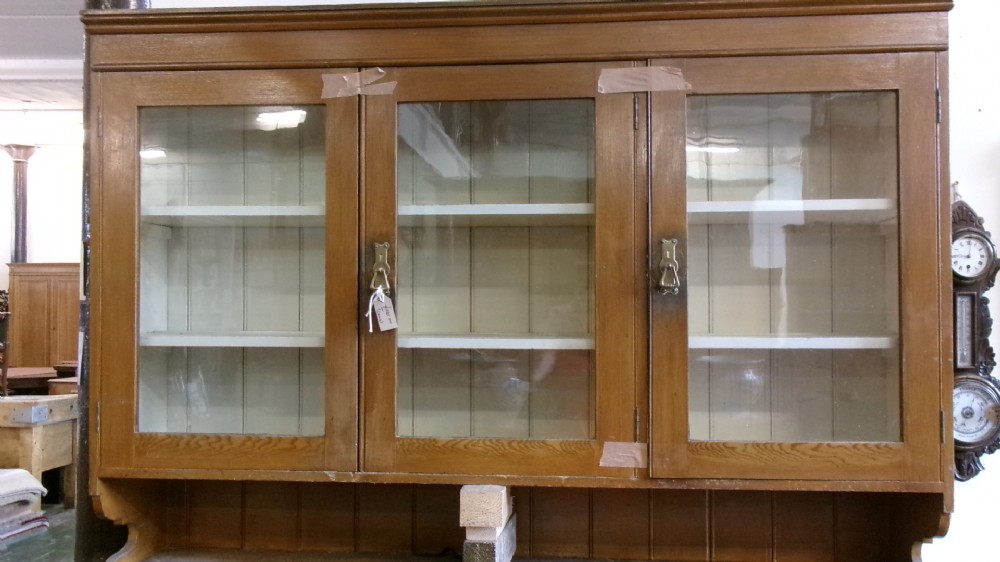 Large Victorian Pine Scumble Kitchen Cupboard View XII