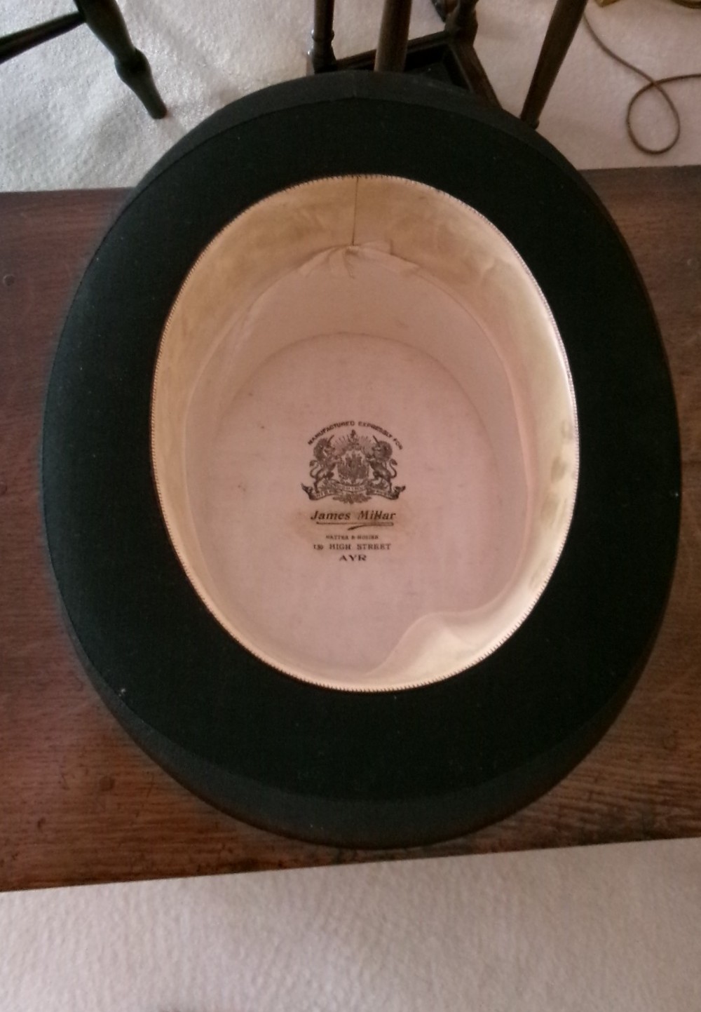 Early Silk Top Hat Size 7 1/4