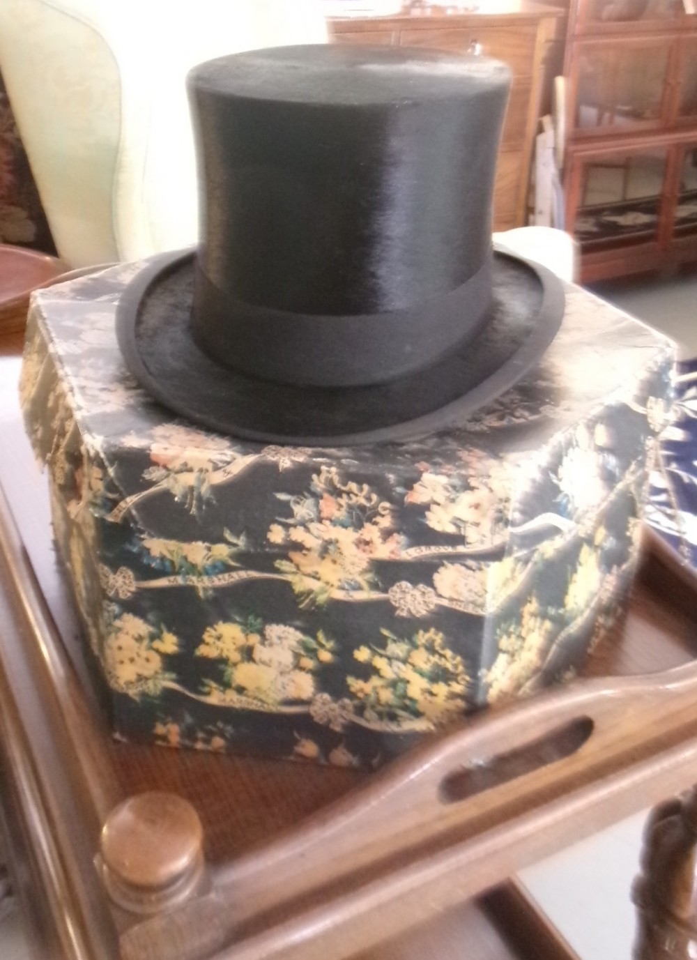 Early Silk Top Hat Size 7 1/4