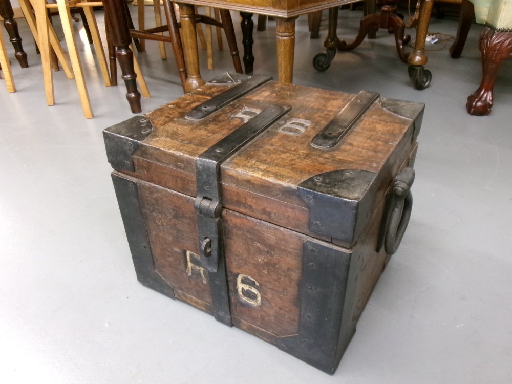 Metal Bound Hardwood Strong Box
