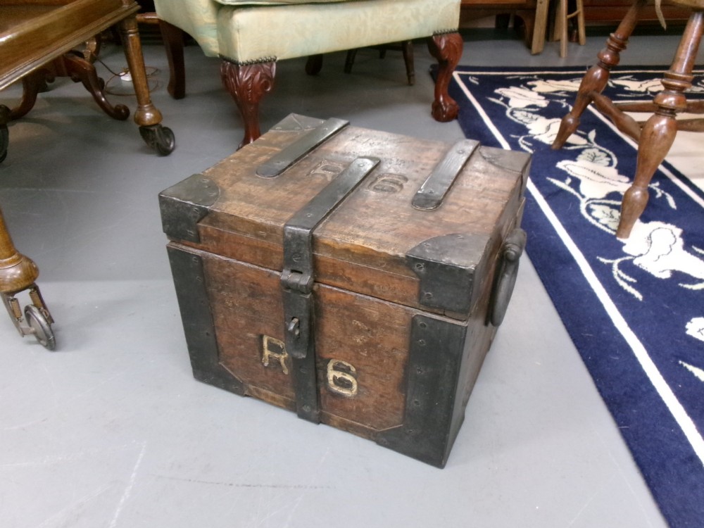 Metal Bound Hardwood Strong Box View II