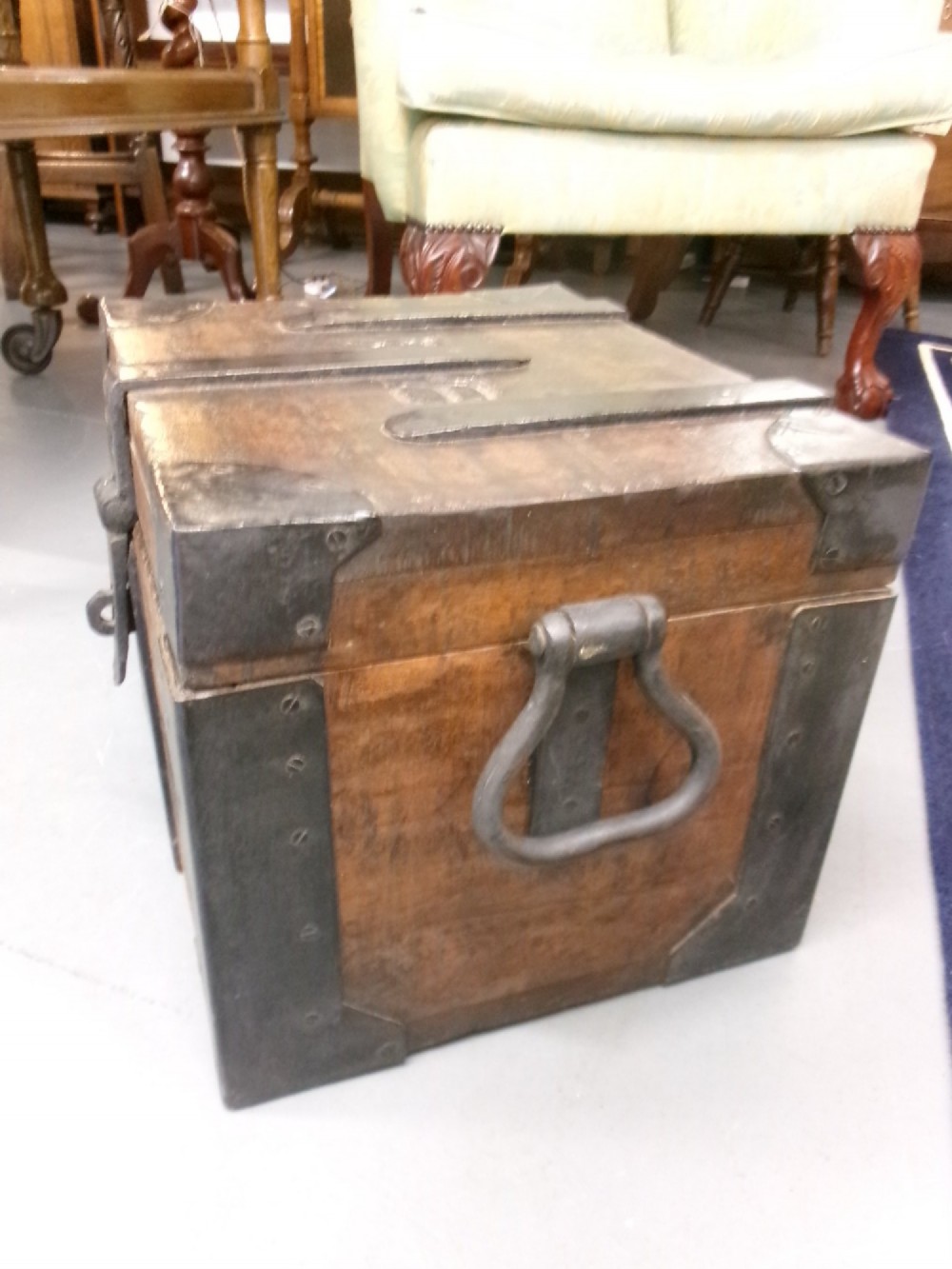 Metal Bound Hardwood Strong Box View III