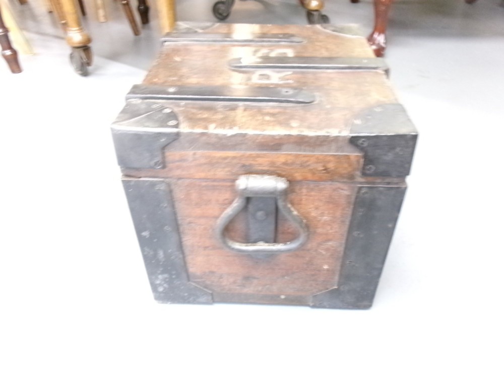 Metal Bound Hardwood Strong Box View VI