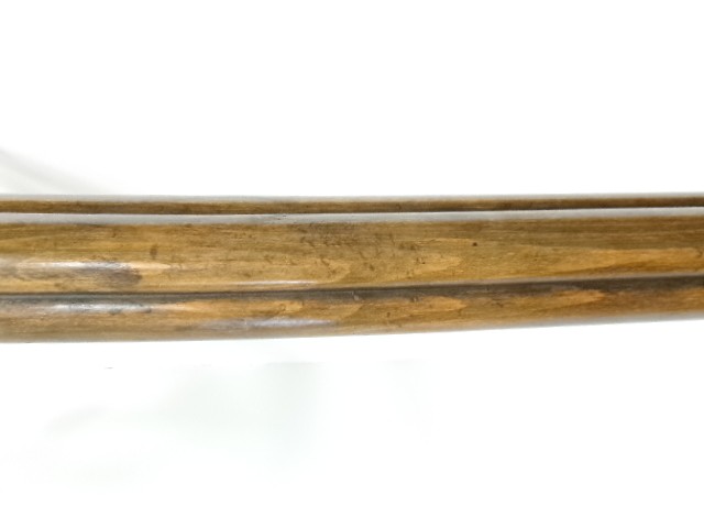 A dark brown bentwood hat and coat stand featuring multiple curved upper hooks, a circular ring, and a four-legged splayed base. View IX