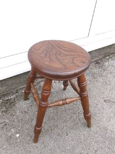 Victorian Thick Elm Top Tavern Stool
