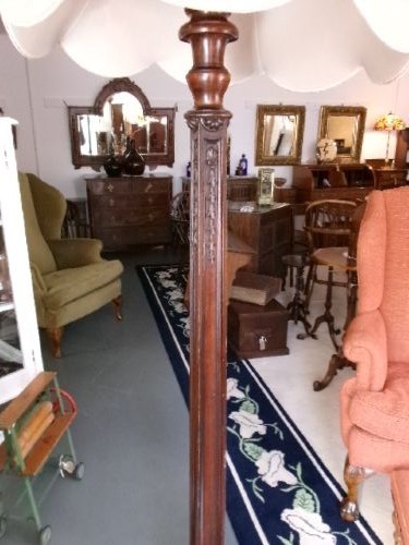 Mahogany Standard Lamp With Shade Circa 1920. View V