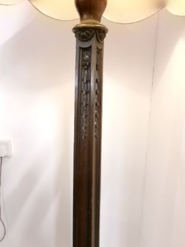 Mahogany Standard Lamp With Shade Circa 1920. View X