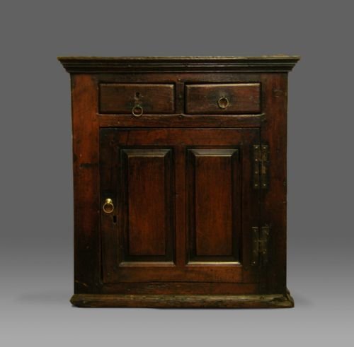 Antique Welsh Pine and Oak Hanging Cupboard