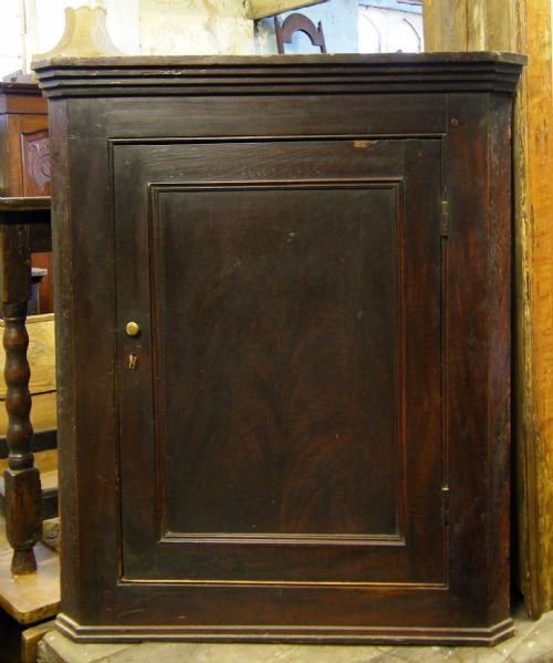 Georgian Welsh Pine Corner Cupboard with Original Painted Finish, C.1800