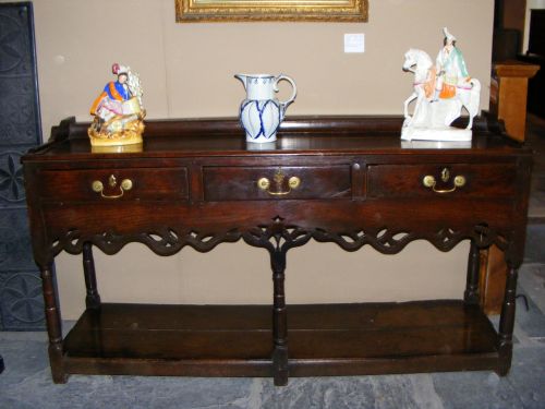 Welsh Georgian Oak Low Dresser with Potboard, C.1780