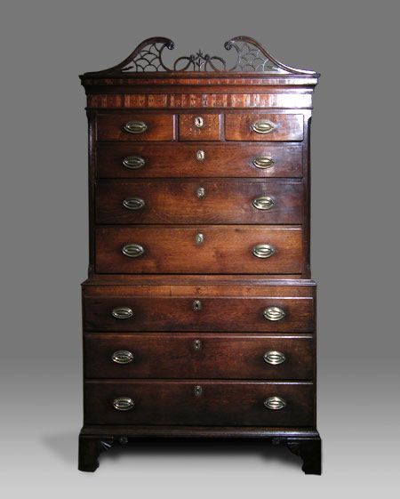 Welsh Oak Chest-on-chest (Chest of Drawers), Circa 1815