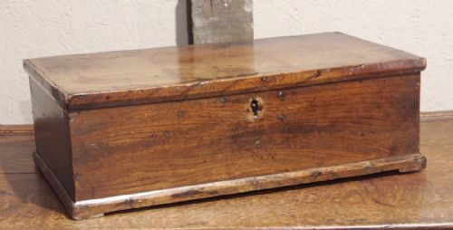 Small Welsh Elm Box Chest, Circa 1780