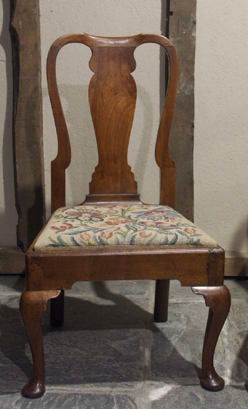 fig 1. Pair of Queen Anne Walnut Chairs, circa 1720