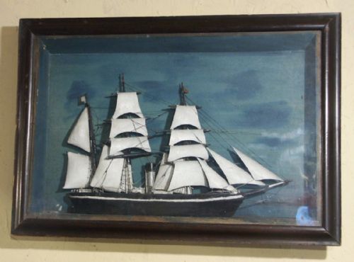 Welsh Diarama of Steam Sailing Ship, Circa 1880