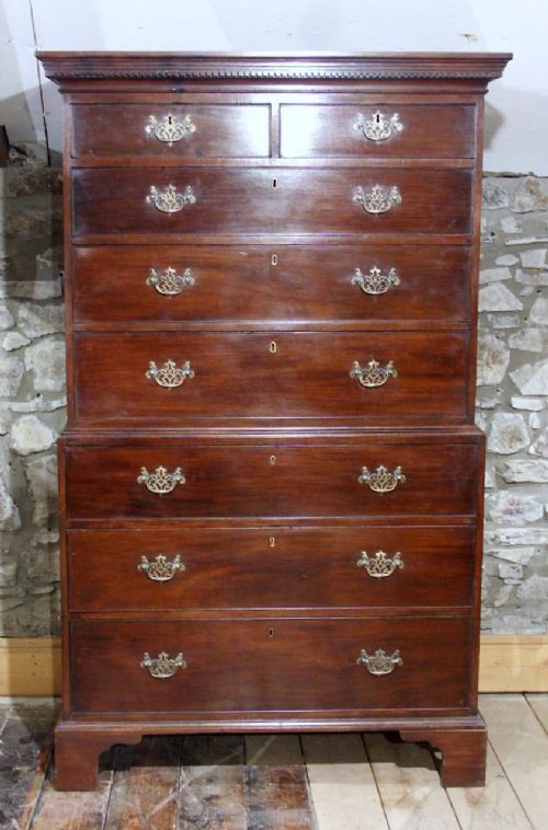 Welsh Mahogany Tallboy Chest-on-chest, Circa 1800