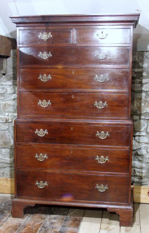 fig 1. Welsh Mahogany Tallboy Chest-on-Chest, circa 1800