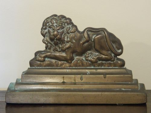 Bronze Lion Doorstop. Circa 1860