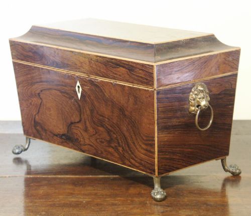 REGENCY ROSEWOOD TEA CADDY CIRCA 1820 - ADDITIONAL PHOTO 1