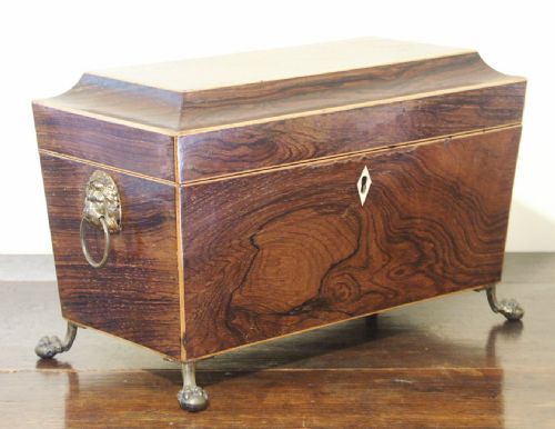 REGENCY ROSEWOOD TEA CADDY CIRCA 1820 - ADDITIONAL PHOTO 2