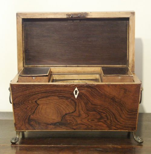 REGENCY ROSEWOOD TEA CADDY CIRCA 1820 - ADDITIONAL PHOTO 3