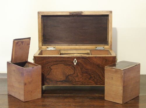 REGENCY ROSEWOOD TEA CADDY CIRCA 1820 - ADDITIONAL PHOTO 4
