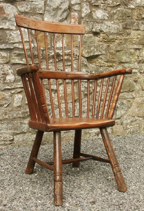 Welsh Ash Comb-back Stick Chair, Circa 1800