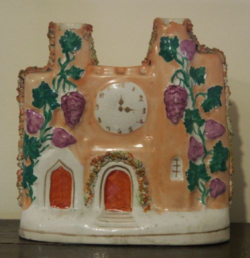 Victorian Staffordshire Pottery Castle Gatehouse, C.1860