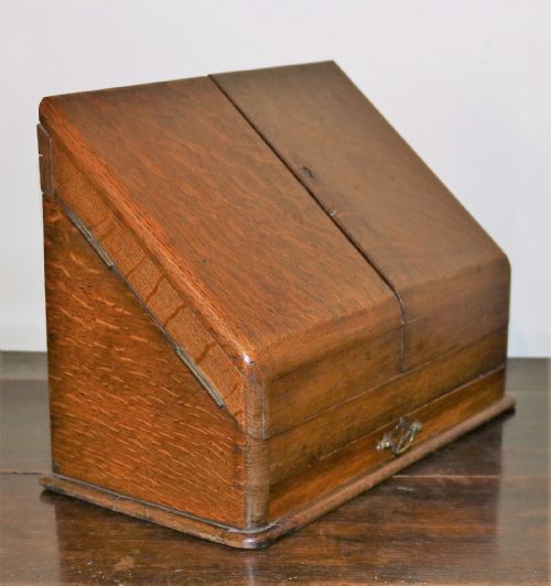 AMERICAN OAK DESKTOP STATIONARY CABINET CIRCA 1900 - ADDITIONAL PHOTO 2