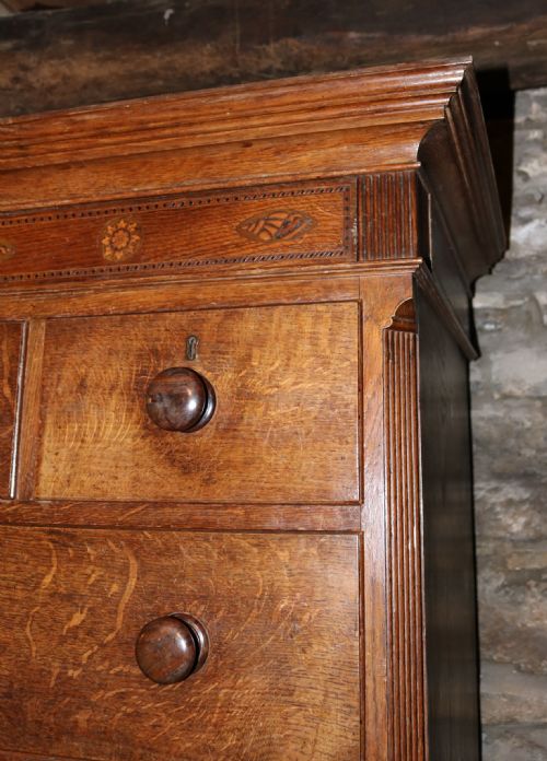 fig 1. Welsh Oak Tallboy Chest-on-chest, Dated 1833