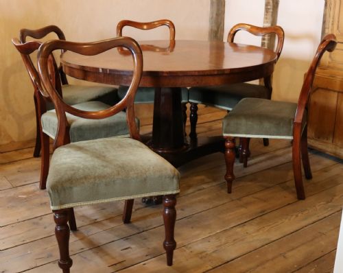 fig 1. Victorian Round Table and Set of Chairs Dining Set