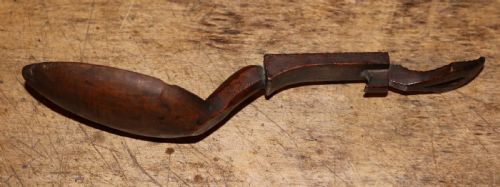 fig 1. Original Antique Welsh Treen Lovespoon, Dated 1829