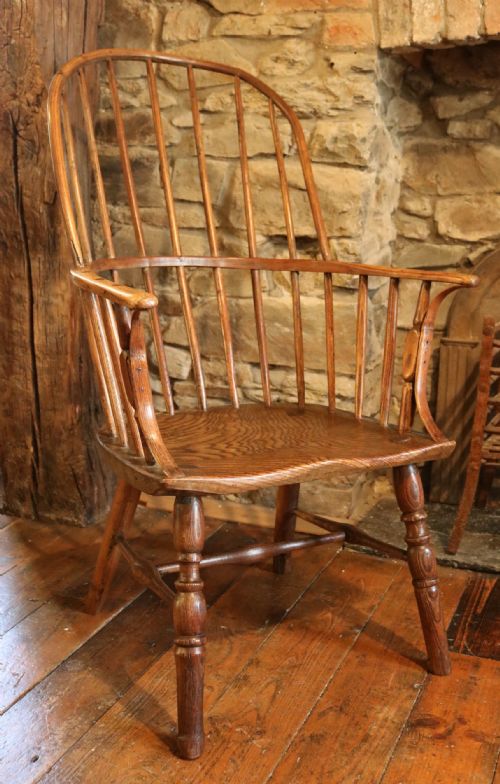 FINE HOOPBACK YORKSHIRE WINDSOR STICK CHAIR IN ASH EARLY NINETEENTH CENTURY - ADDITIONAL PHOTO 5
