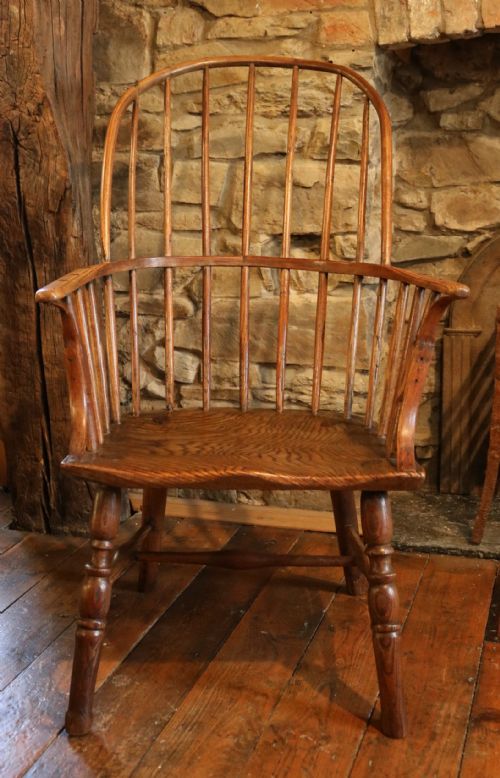 FINE HOOPBACK YORKSHIRE WINDSOR STICK CHAIR IN ASH EARLY NINETEENTH CENTURY - ADDITIONAL PHOTO 6